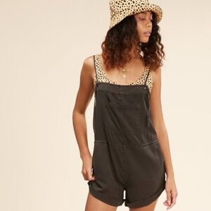 Billabong Wild Pursuit Tie Top Romper, Dark Blue, GUC